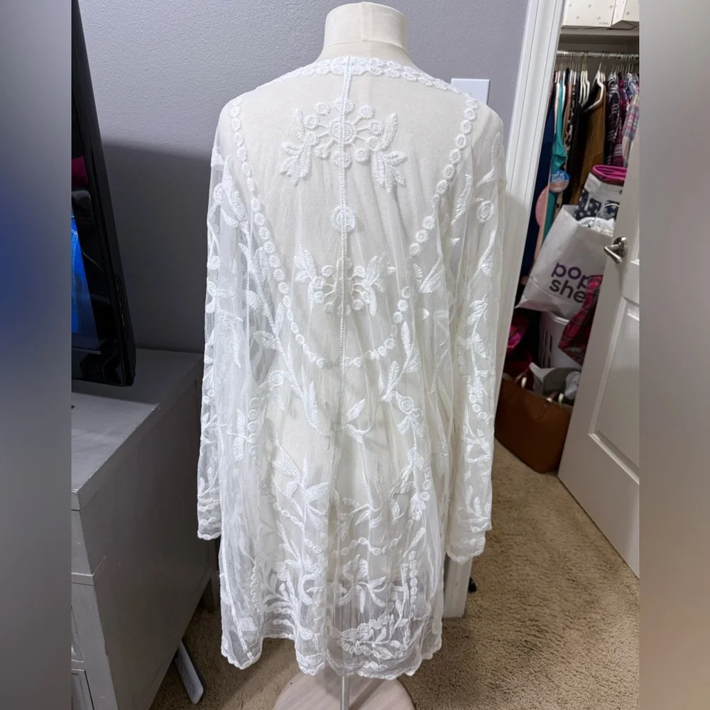 Chic Soul White Lace Kimono / Overpiece 2x/3x
